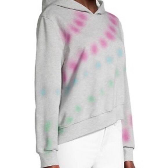 Lea & Viola Asymmetric Grey Tie-Dyed Hoodie Sweatshirt Size Small New - Picture 1 of 9